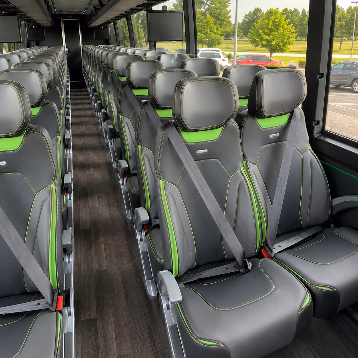 56 passenger charter bus interior